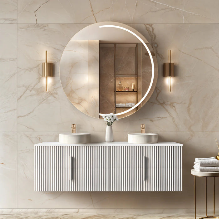 ORIO EDEN MATTE WHITE 1800MM DOUBLE BOWL WALL HUNG VANITY