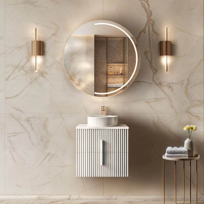ORIO EDEN MATTE WHITE 600MM SINGLE BOWL WALL HUNG VANITY