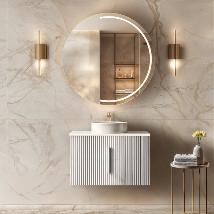 ORIO EDEN MATTE WHITE 900MM SINGLE BOWL WALL HUNG VANITY
